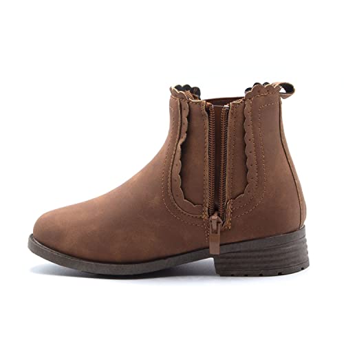 Jazamé Little Toddler Girls' Ankle High Round Toe Booties Zipped Fashion Dress Boots