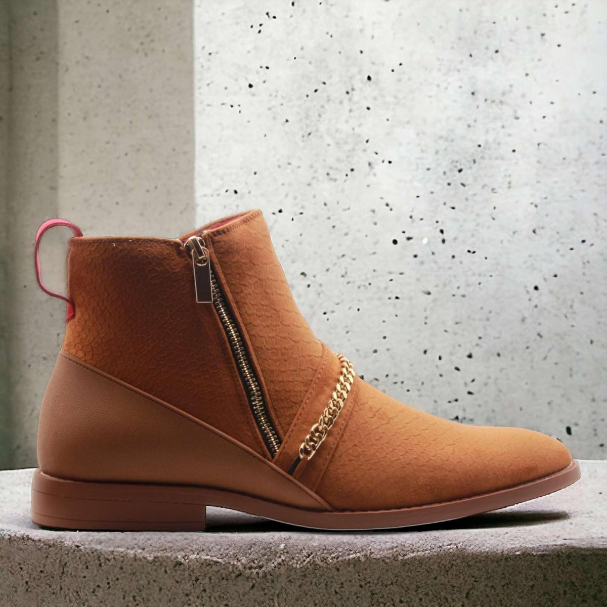 Jazamé Men's Chuck Nubuck Suede Pull-On Round Toe Chelsea Boots