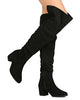 Women's Becky-02 Faux Suede Over The Knee Thigh High Chunky Heel Dress Boot - Jazame, Inc.