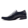 Men's Black Smooth Classic Square Toe Slip On Penny Loafers, Dress Shoes