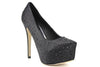 Women's Celine-85 Rhinestone Embellished Platform Pumps Slip On High Heels