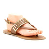 Women's Athena Gladiator Metal Accent Slingback Flats Flip Flops Sandals