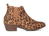 Women's Rider Ankle High Chunky Stack Block Heel Leopard Print Booties Dress Boots