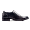 Men's Black Smooth Classic Square Toe Slip On Penny Loafers, Dress Shoes
