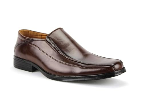 Men's 31192 Classic Square Toe Slip On Moc Toe Loafers Dress Shoes