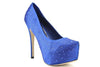 Women's Celine-85 Rhinestone Embellished Platform Pumps Slip On High Heels