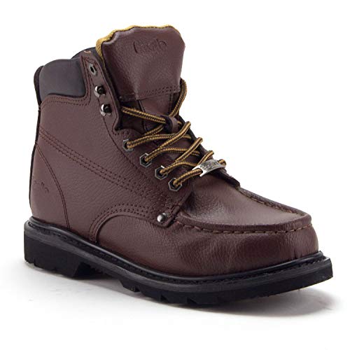 Men's Brown Ankle High Water Resistant Premium Construction Safety Work Boots