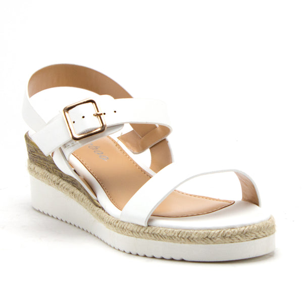 Women's Wanda-4 Stacked Flatform Espadrilles Slingback Strappy Open Toe Wedge Sandals - Jazame, Inc.