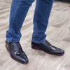 Men's Classic Wing Tip Snake Print Lace Up Oxfords Dress Shoes - Jazame, Inc.