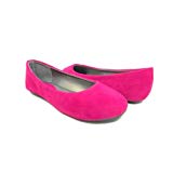 Girls 1001-K Classic Suede Round Toe Ballerina Flat Shoes Fuchsia - Jazame, Inc.