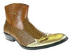 Men's M1794 Faux Snake Skin Short Westren Boots - Jazame, Inc.