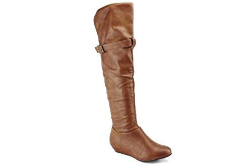 Women's Karyn's BDW-11 Tall Ruched Over-the-Knee Wedge Boots - Jazame, Inc.