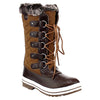 Women's Wind-02 Lace Up Waterproof Quilted Mid Calf Snow Boots - Jazame, Inc.