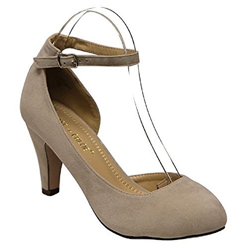 Women's Kimmy Round Toe Low Heel Mary Jane Dress Pumps - Jazame, Inc.