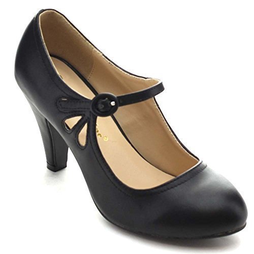 Women's Kimmy Round Toe Low Heel Mary Jane Dress Pumps - Jazame, Inc.