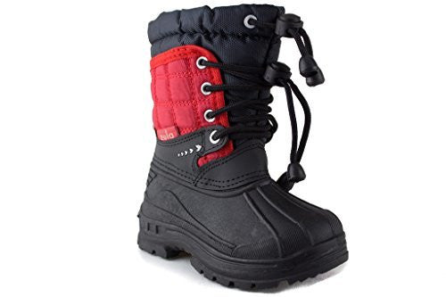 Kids BHD-08I Toddlers Two Tone Pull Tie Lace Water Resistant Winter Snow Boots - Jazame, Inc.