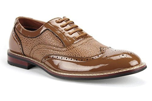 Ferro Aldo Men's 139001P Formal Wing Tip Patent Leather Dress Oxfords Shoes - Jazame, Inc.