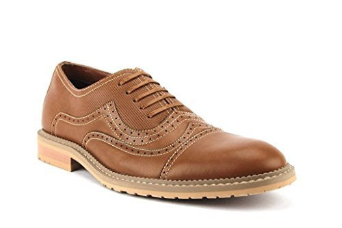 Ferro Aldo Men's 19382LE Cap Toe Stitch Lace Up Oxford Dress Shoes - Jazame, Inc.