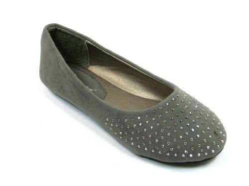 Girls Ositos Round Studded Toe Suede Ballerina Flats - Jazame, Inc.