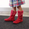Little Toddler Girls' Bella Suede Knee High Fur Riding Dress Boots - Jazame, Inc.