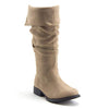 Little Toddler Girls Knee High Suede Zipped Fold Down Riding Boots - Jazame, Inc.