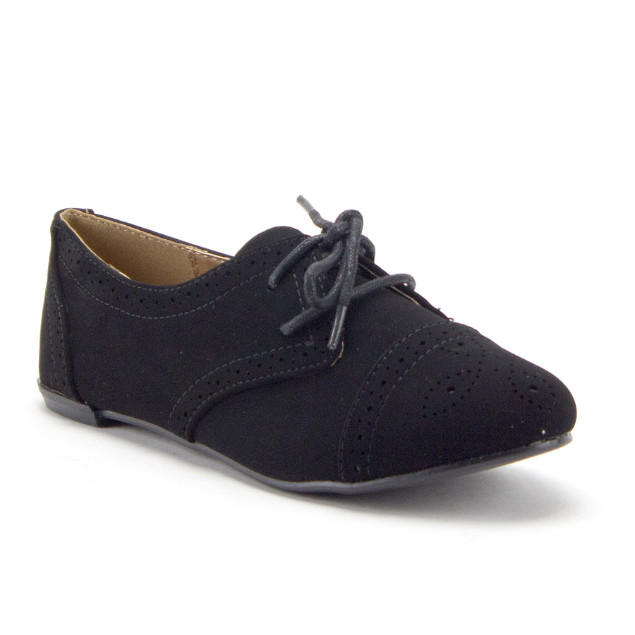 Women's Salya-748 Laser Cut Out Nubuck Lace Up Perforated Oxfords Shoes - Jazame, Inc.