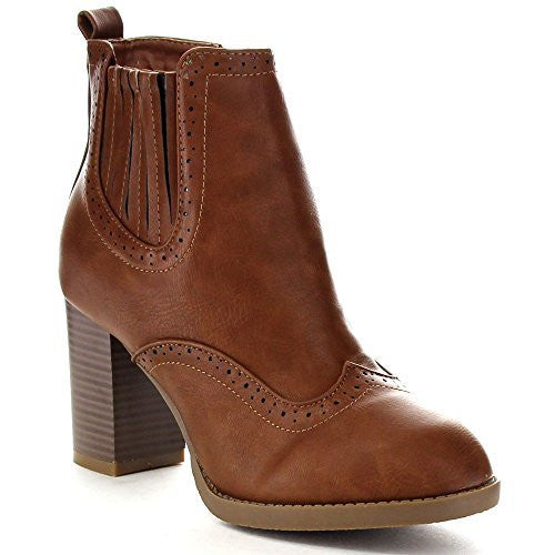 Women's Bella Marie Kenzie-17 Perforated Zipped Ankle Bootie - Jazame, Inc.