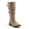 Little Toddler Girls Knee High Suede Zipped Fold Down Riding Boots - Jazame, Inc.