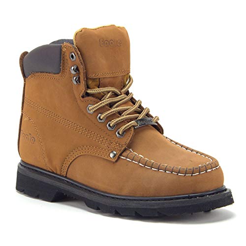 Jazamé Men's Tall Leather Moc Toe Outdoor Logger Construction Safety Work Boots - Jazame, Inc.