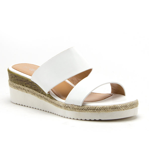 Women's Wanda-5 Stacked Flatform Espadrilles Open Toe Slides Wedged Sandals - Jazame, Inc.