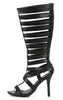 Women's Jenson-40 Caged Knee High Gladiator Heels - Jazame, Inc.
