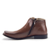 Men's 38307 Ankle High Double Zippered Classic Dress Boots (Brown) - Jazame, Inc.