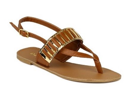 Women's Athena-755 Thong-Style Metallic Accent Sandals - Jazame, Inc.