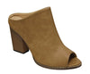 Women's  Willy-2 Peep Toe Chunky Heel Clogs Mules Shoes - Jazame, Inc.