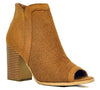 Women's Debra-01 Peep Toe Block Heel Ankle High Zipped Boots - Jazame, Inc.