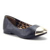 Little Girls' Slip On Metallic Cap Toe Ballerina Flats Loafers Shoes - Jazame, Inc.