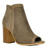 Women's Debra-01 Peep Toe Block Heel Ankle High Zipped Boots - Jazame, Inc.