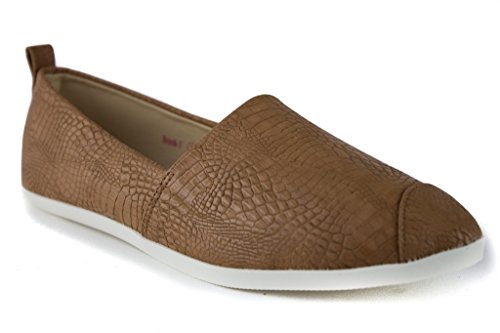 Women's Brook-1 Animal Textured Slip On Smoking Flats Shoes - Jazame, Inc.