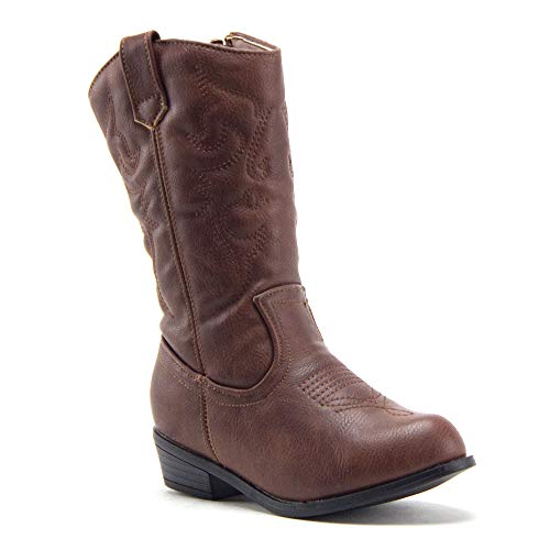 Little Kids' Girls Tall Stitched Western Cowboy Cowgirl Boots